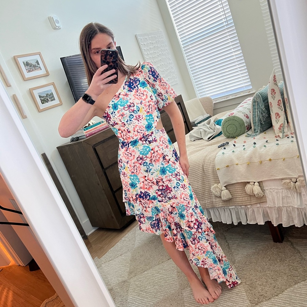 Floral Asymmetrical Dress